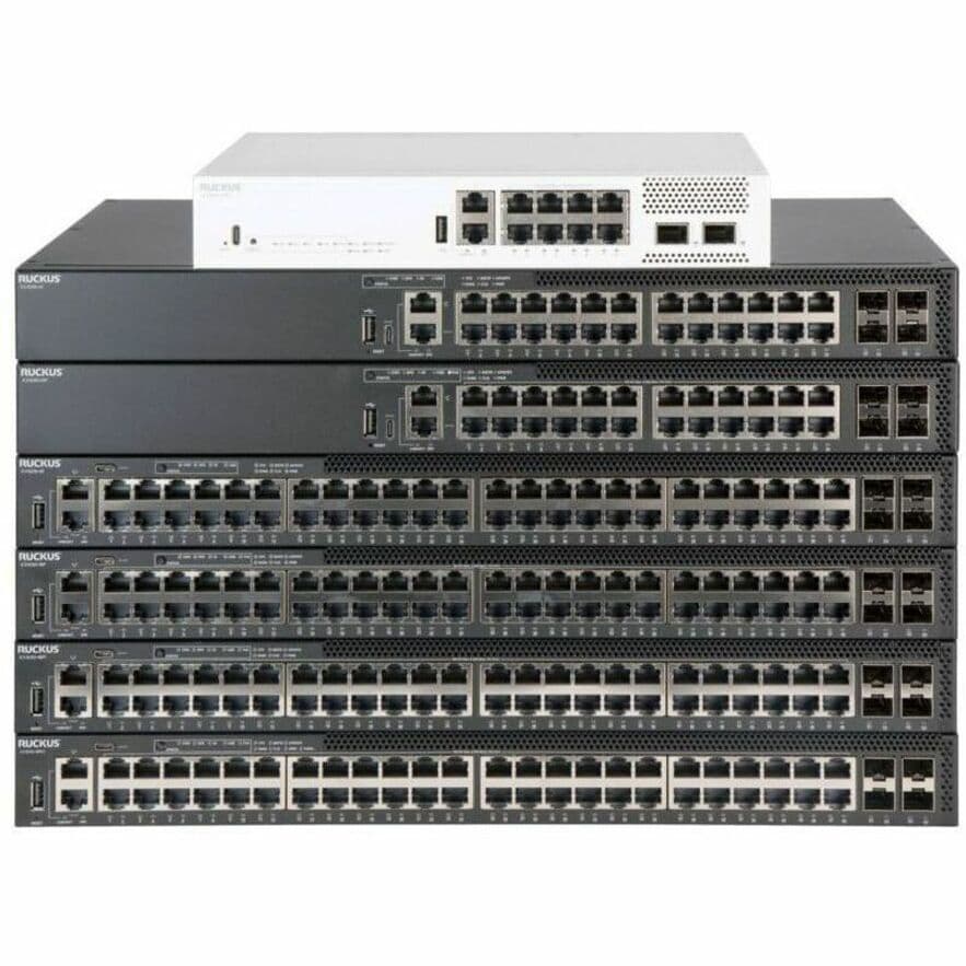 Ruckus ICX8200-48 managed Layer 3 switch with 48 Gigabit Ethernet ports and 4 SFP28 uplinks