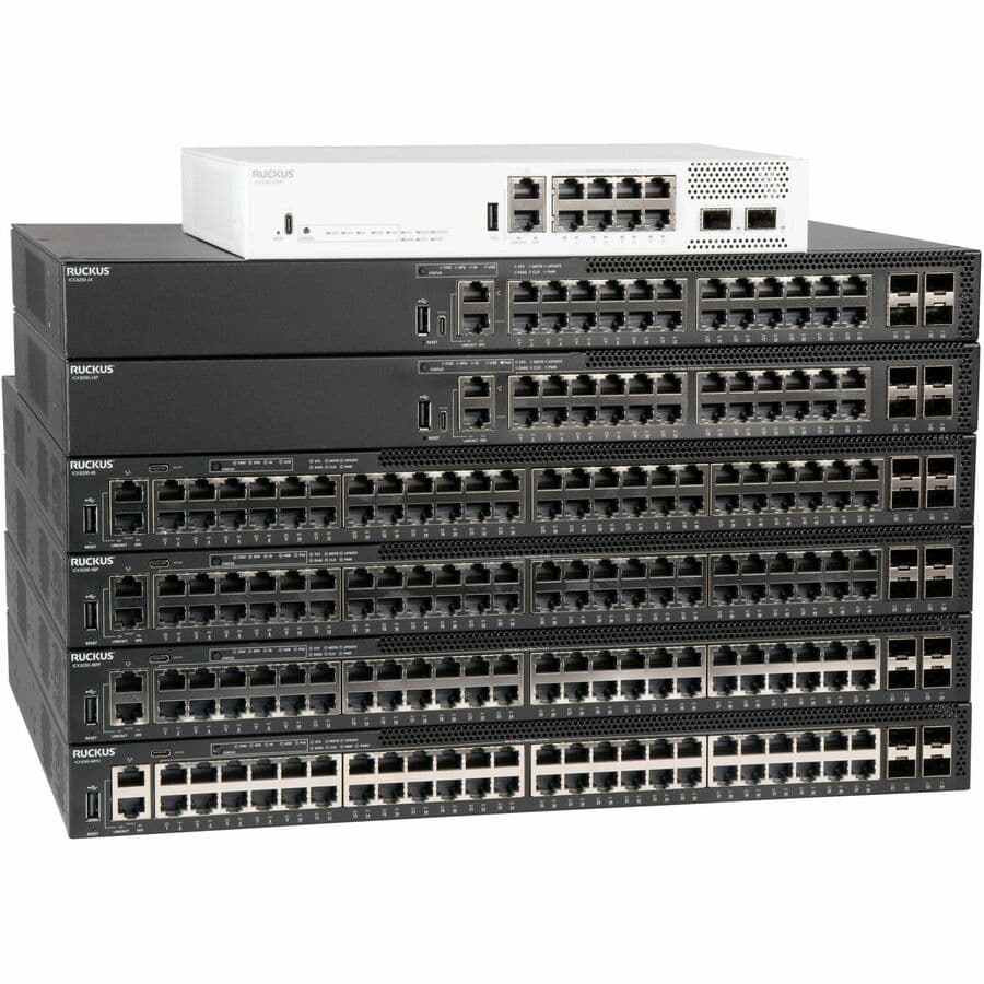 RUCKUS ICX 8200-C08PF compact managed PoE+ switch with 8 Gigabit Ethernet ports