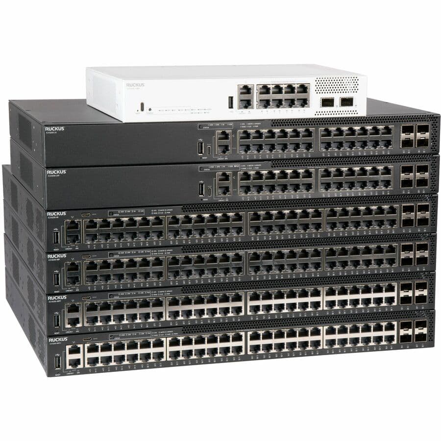 Ruckus ICX8200-48ZP2-E 48-port managed PoE switch for enterprise access networks