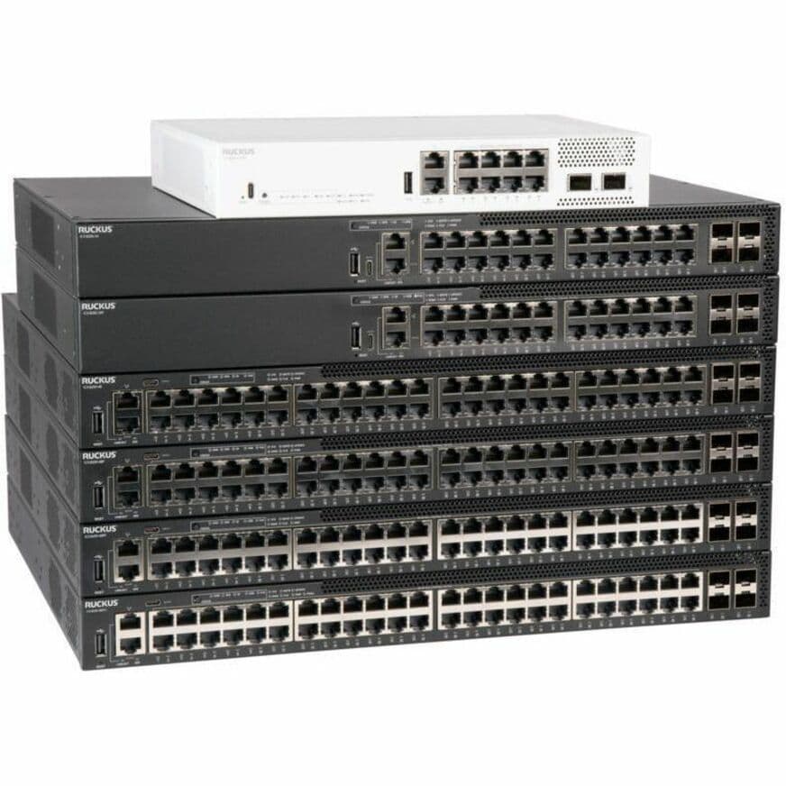Ruckus ICX8200-24 managed Layer 3 switch with 24 Gigabit Ethernet ports and 4 SFP28 uplinks