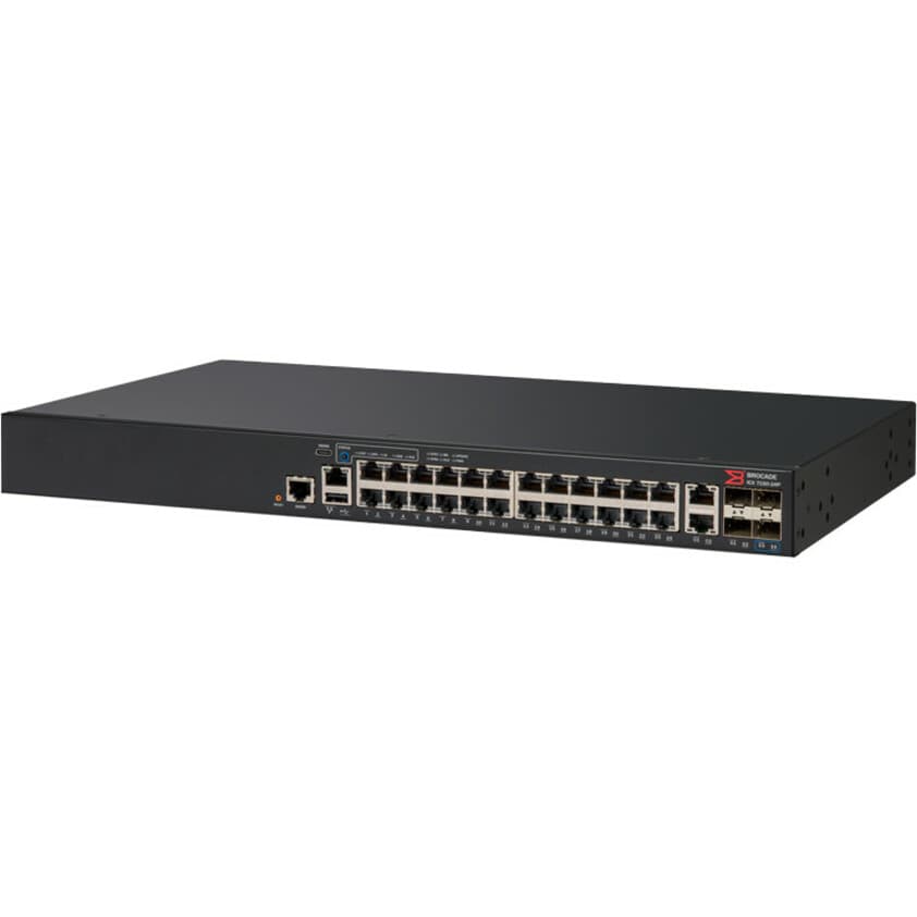 Ruckus ICX7150-24-4X10GR-RMT3 managed switch with 24 Gigabit ports and 10G SFP+ uplinks