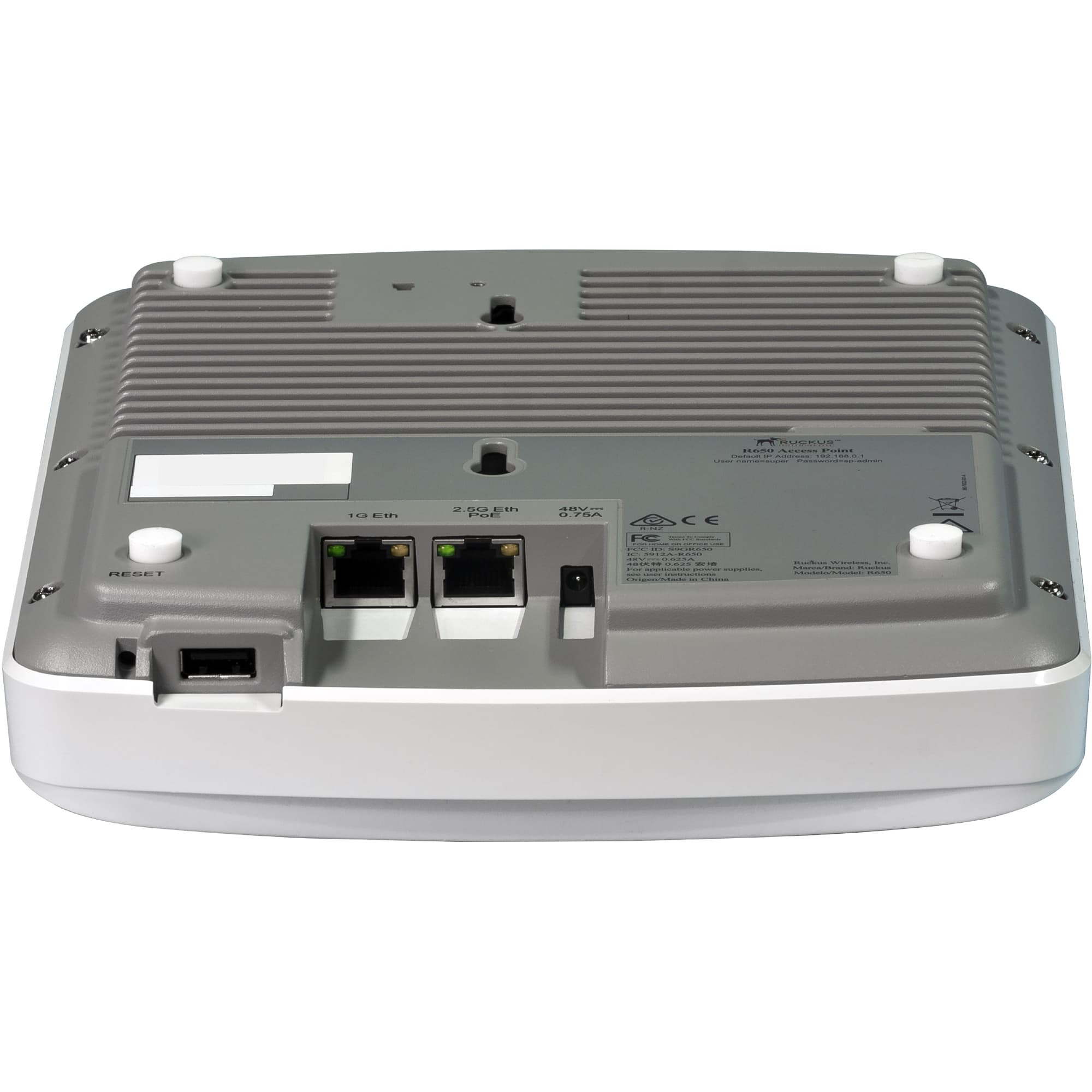 RUCKUS R650 dual-band Wi‑Fi 6 indoor access point with multi-gig Ethernet