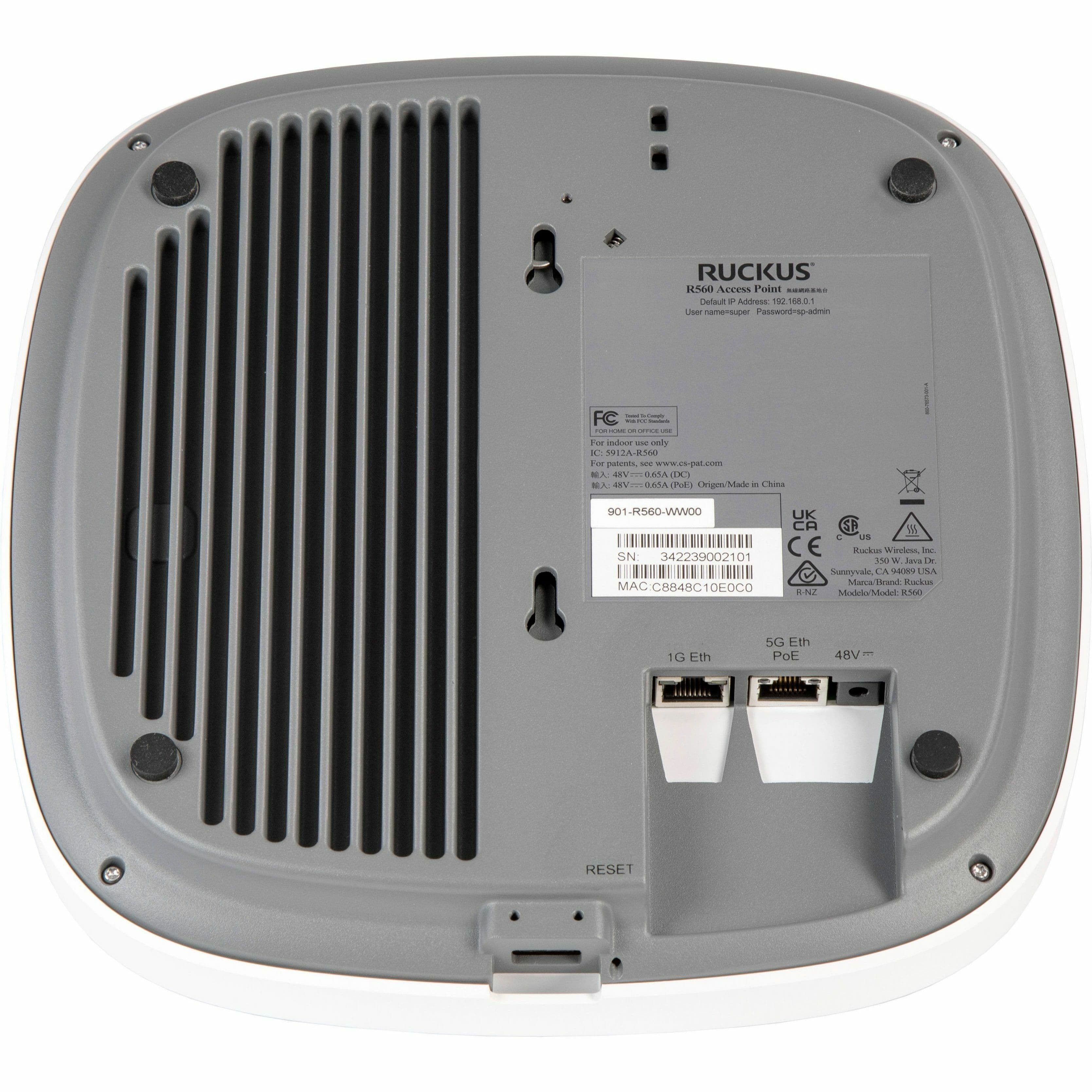 RUCKUS R560 Wi-Fi 6E indoor access point for enterprise wireless deployments