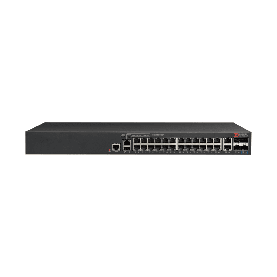 Ruckus ICX7150-24-4X10GR-RMT3 managed switch with 24 Gigabit ports and 10G SFP+ uplinks