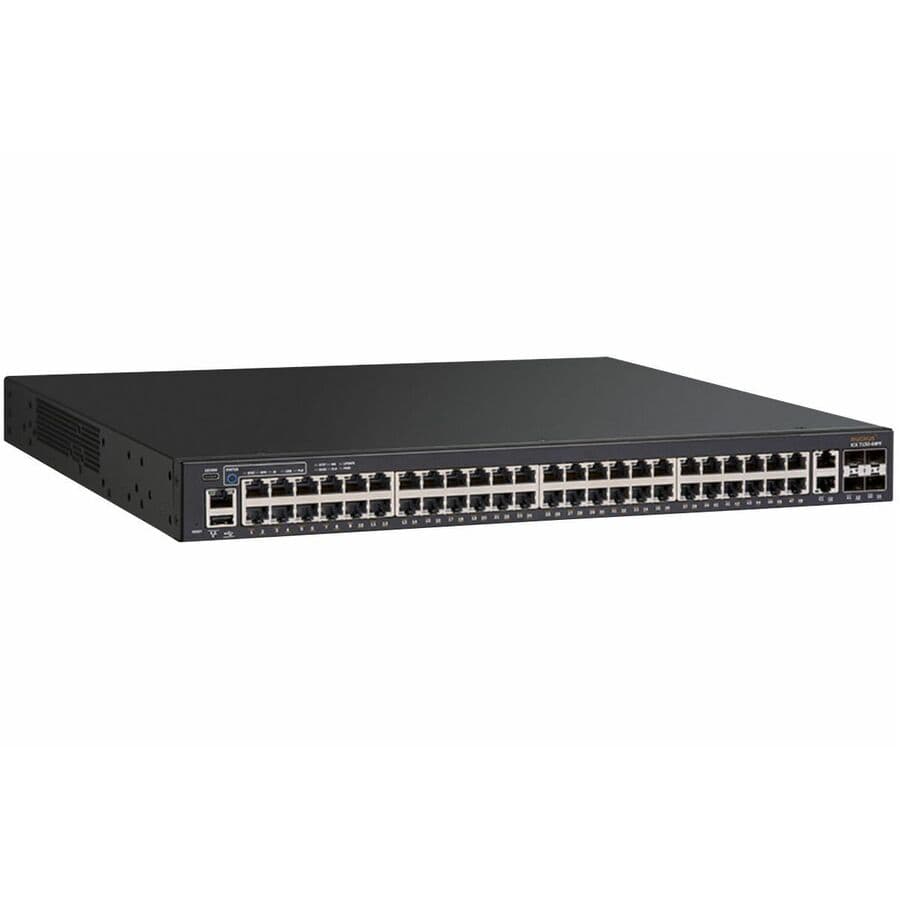 Ruckus ICX 7150 48-port PoE+ switch with 2 RJ45 uplinks and 4 10G SFP slots