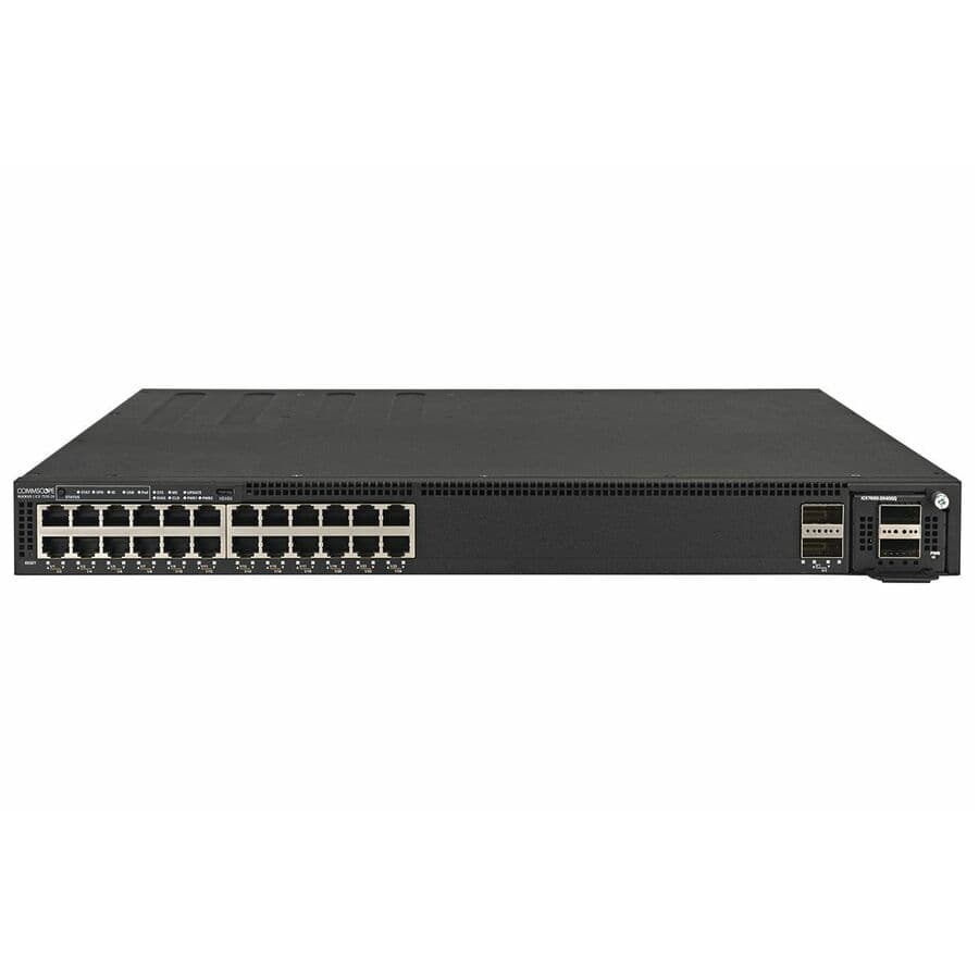Ruckus ICX 7550-24 managed switch with 24 Gigabit ports and 2 40G QSFP+ uplink stack ports